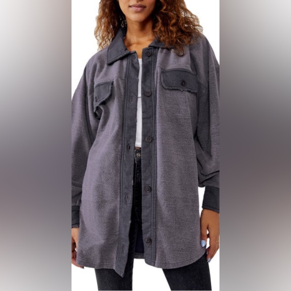 Free People We the‎ Free Ruby Fleece Shirt Jacket in Incense xs
